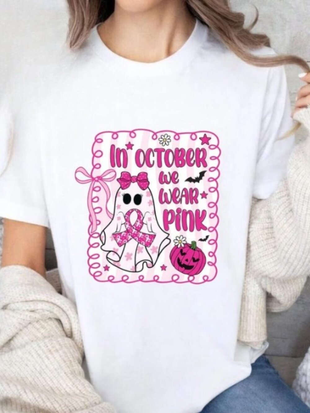 In October We Wear Pink Shirt, Breast Cancer Awareness T-Shirt